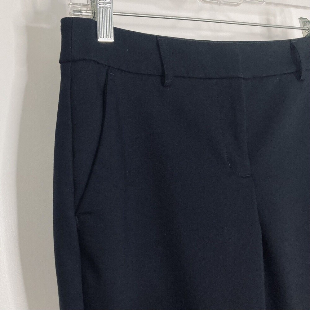 Express Dress Pants Womens 4R Stretch Columnist Ankle Ruffle Mid Rise Black - Picture 6 of 12